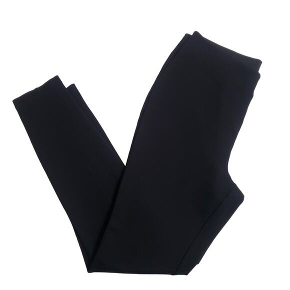 Lands End High Rise Slim Leg Pants Black Career Work Rayon Spandex M/T 10 - 12 - Picture 1 of 11